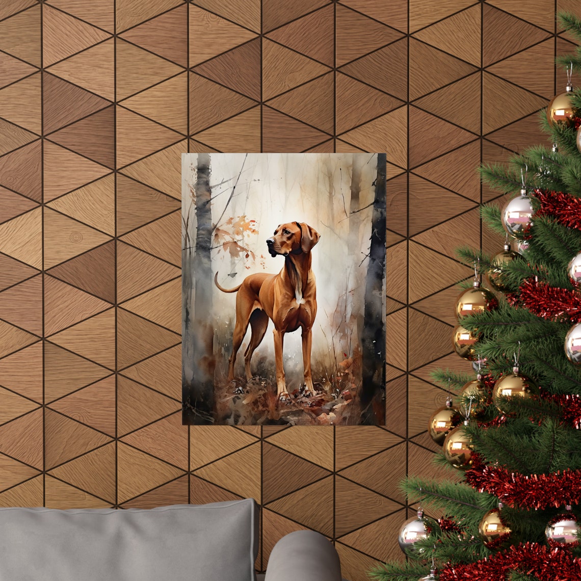 Redbone Coonhound Dog Art Print Dog Wall Art Animal Art Print Animal Art Poster Dog Lover Gift Colorful Animal Wall Art Cool Dog Art - Image 3