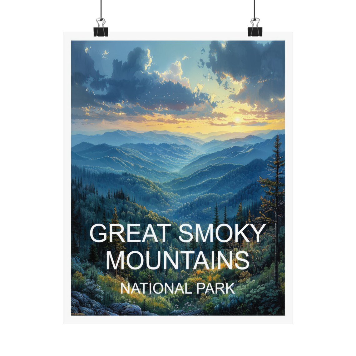 Great Smoky Mountains National Park Sunset Ridge Travel Poster - Image 4