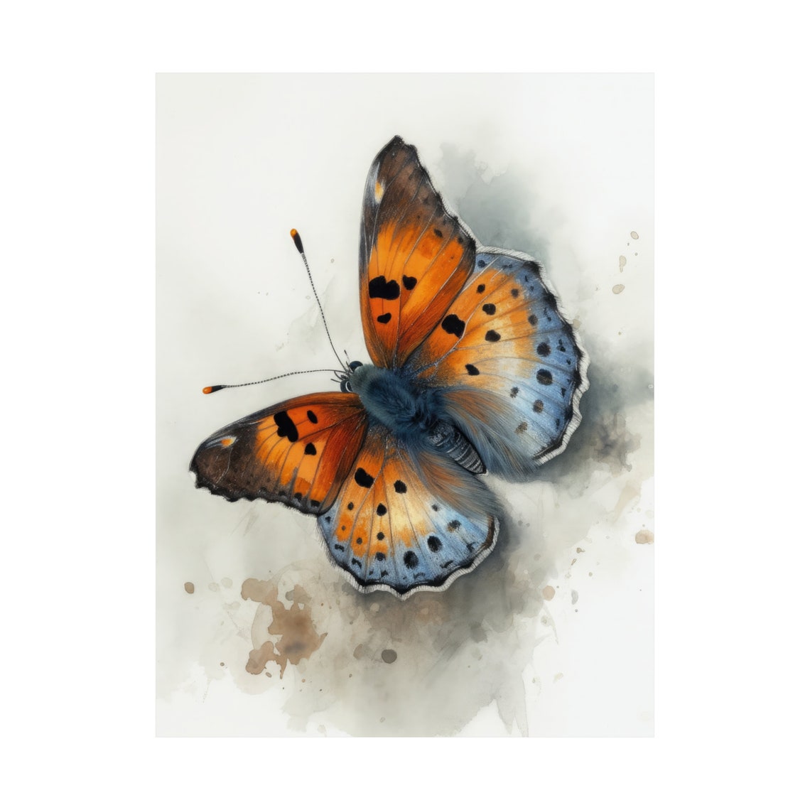 Small Copper Butterfly Art Print Butterfly Home Dcor Watercolor Butterfly Painting Insect Wall Art Nature Lover Butterflies Artwork - Image 4