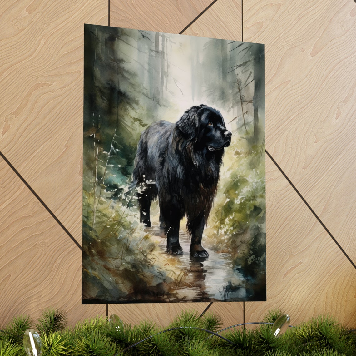Newfoundland Dog Art Print Dog Wall Art Animal Art Print Animal Art Poster Dog Lover Gift Colorful Animal Wall Art Cool Dog Art - Image 2
