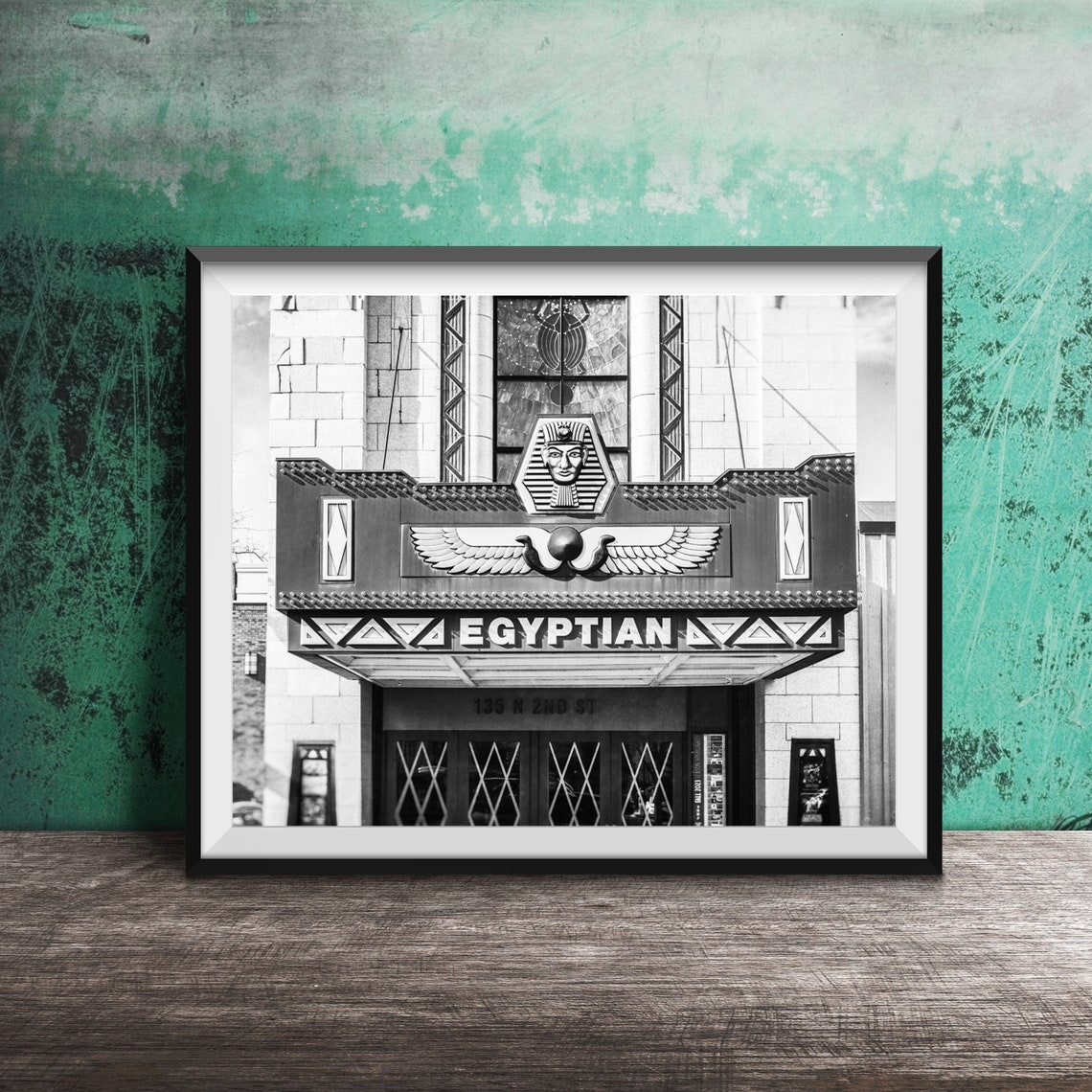 Egyptian Theatre Art Deco Marquee 135 N 2nd St Dekalb Poster - Image 2