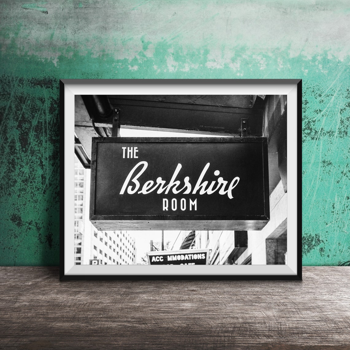 The Berkshire Room Cocktail Bar Hanging Sign Chicago Night Poster - Image 2