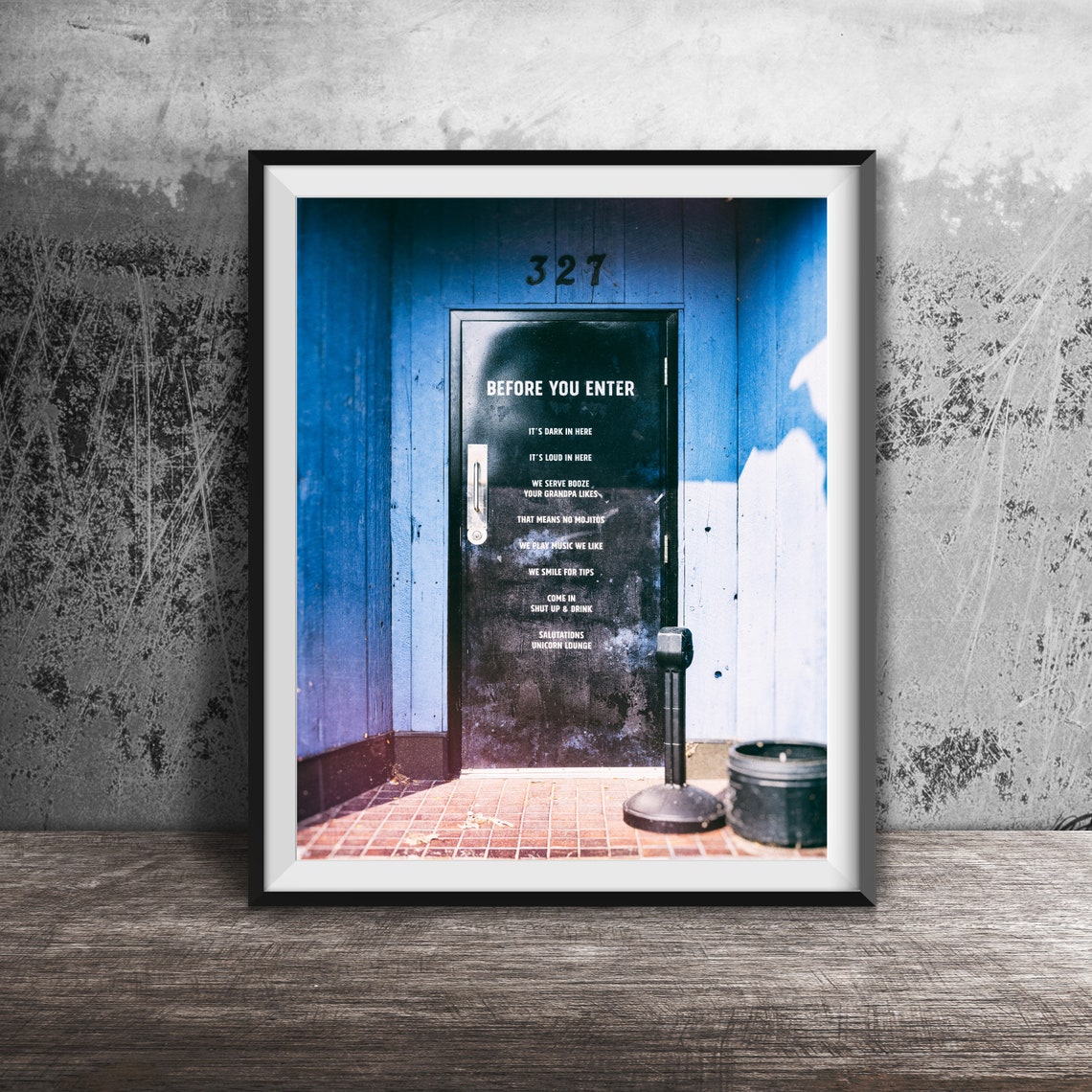 Unicorn Lounge Funny No Mojitos Dive Bar Door Rules Sign Poster