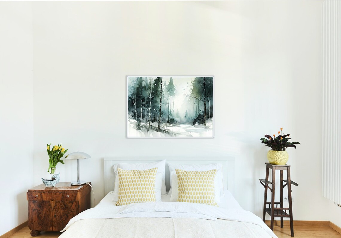 Winter Trees, Vertical Winter Landscape Art Print