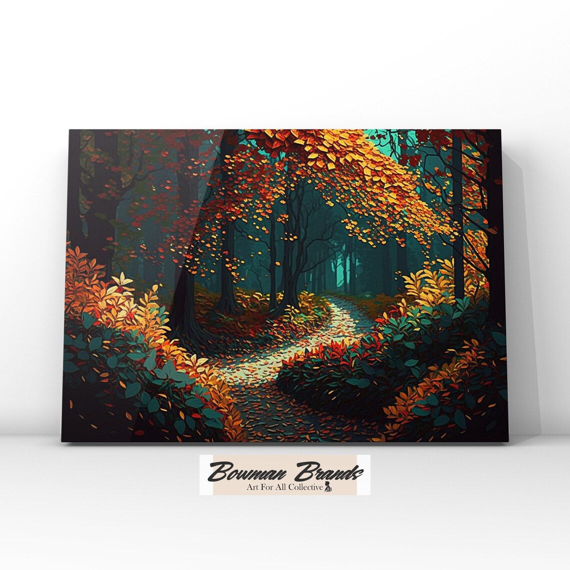 Autumn Forest Flat Design, Fall Wall Art