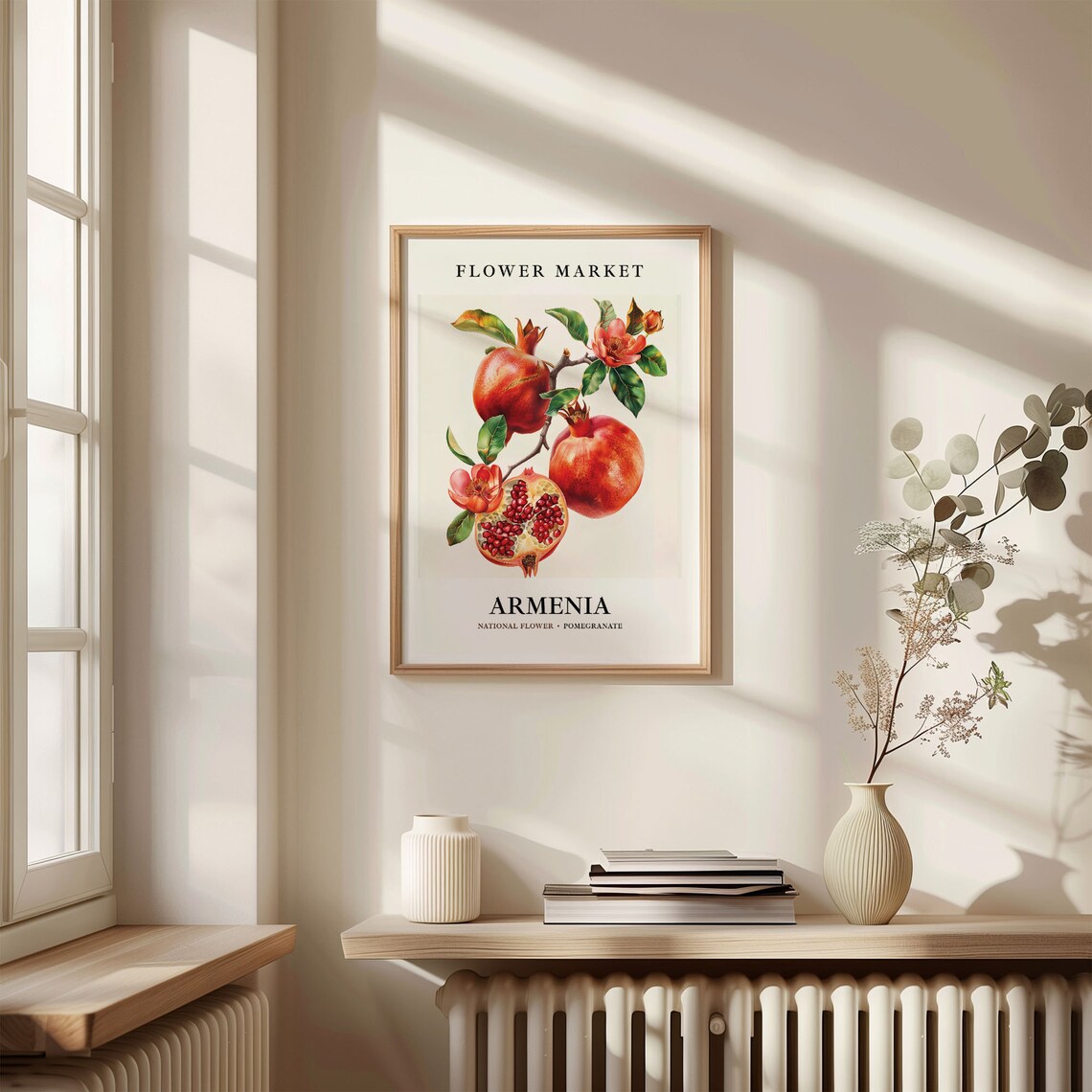 Armenia National State Flower Pomegranate Botanical Art Print - Image 3