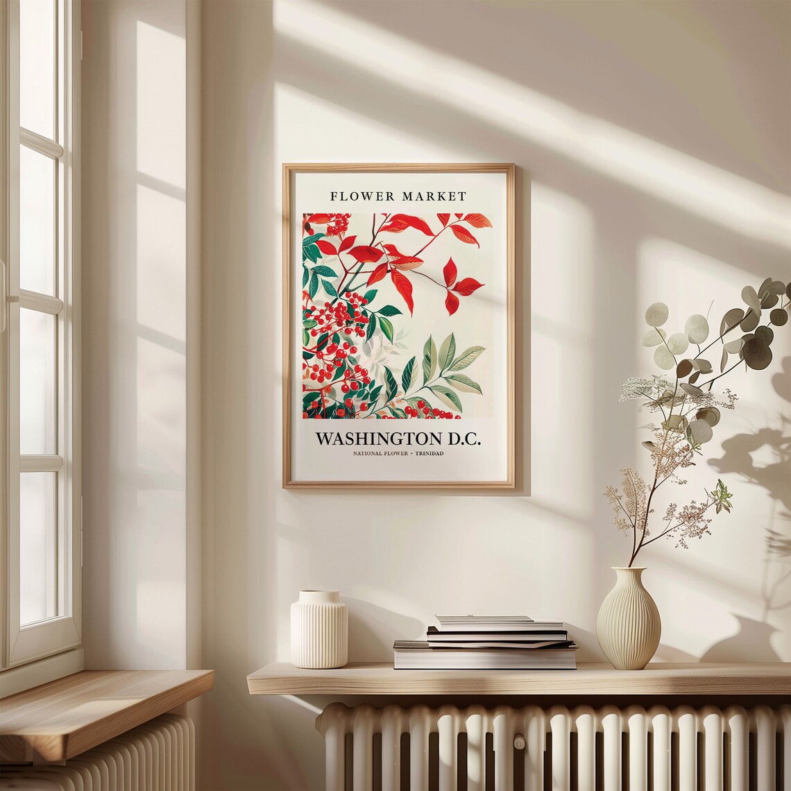 Washington DC Trinidad Flower Market Red Berry Botanical Poster - Image 3