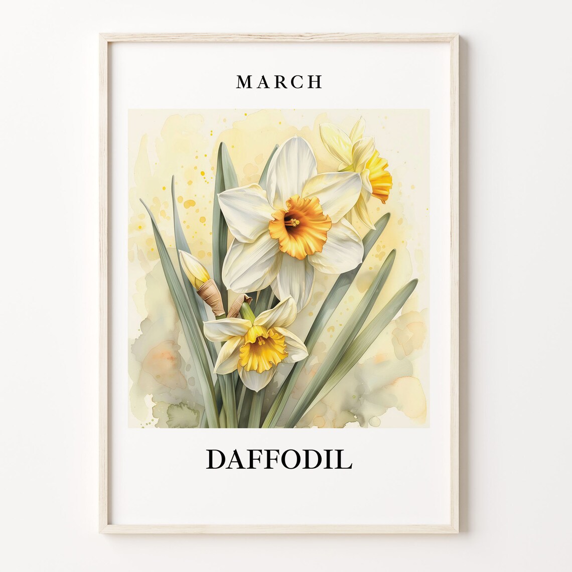 Daffodil Art Print, 1960s Flower Market Decor