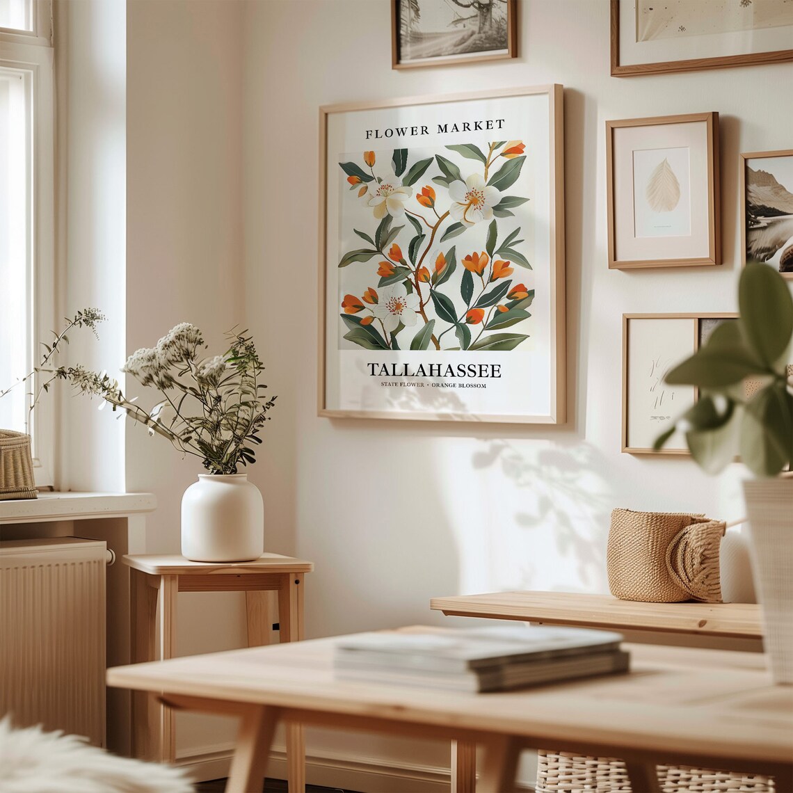 Tallahassee Florida Flower Market Art Print, Botanical Pastel - Image 2