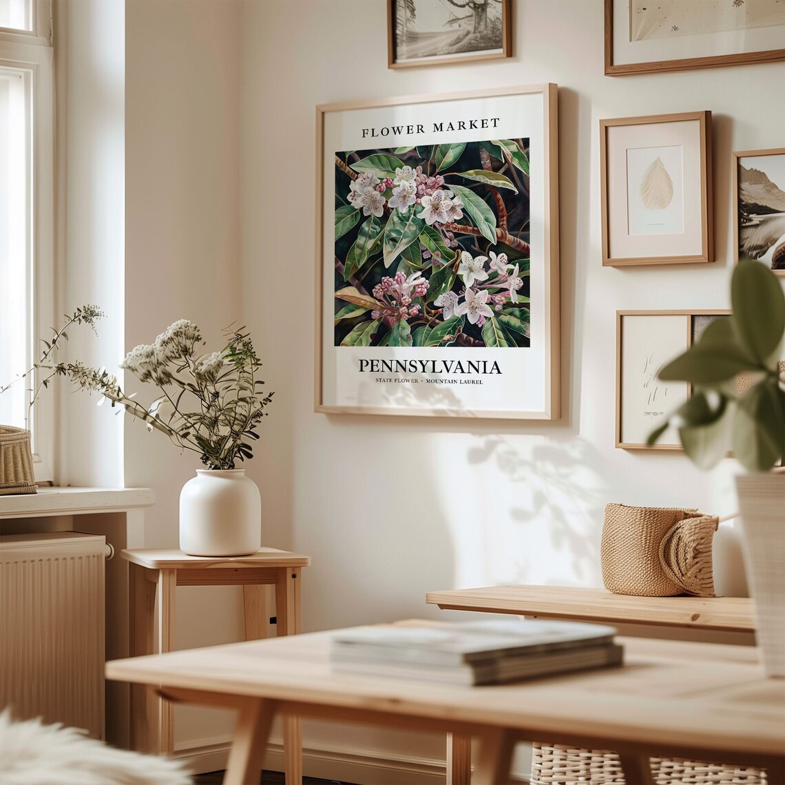 Pennsylvania State Flower Mountain Laurel, Botanical Print - Image 2