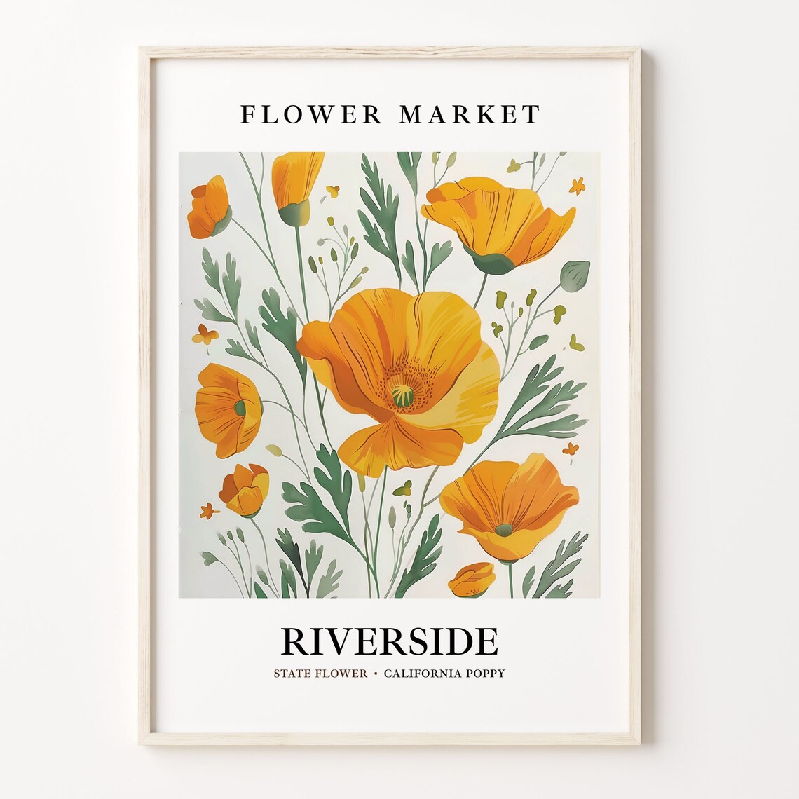 Riverside California Flower Market Art Print