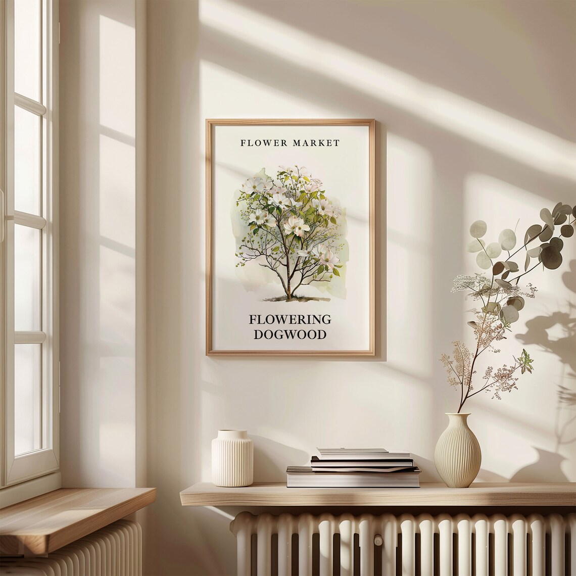 Flowering Dogwood Flower Market White Blossom Watercolor Poster - Image 3