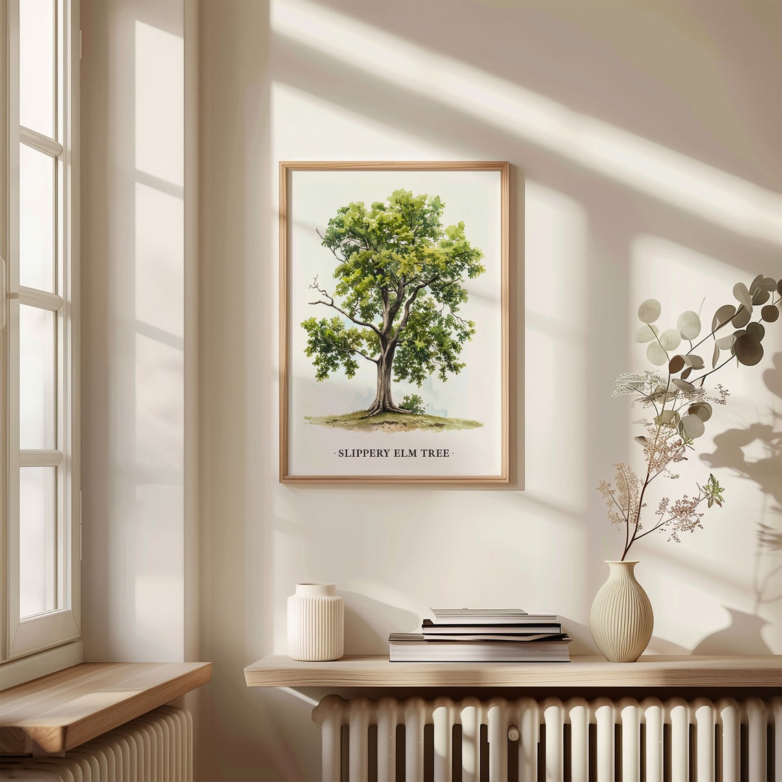 Slippery Elm Tree Watercolor Botanical Wall Decor Nature Poster - Image 3