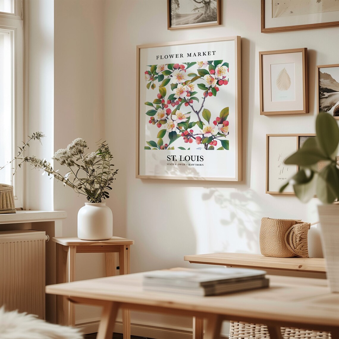 St Louis Missouri Flower Market Art Print, Botanical Pastel - Image 2