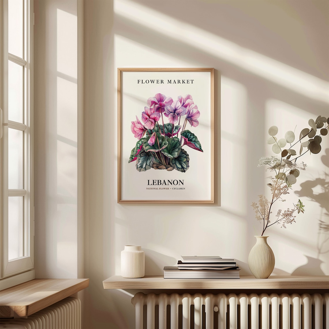 Lebanon National Flower Cyclamen Botanical Art Print - Image 3