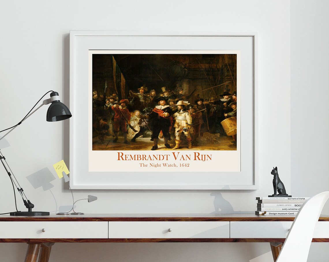 Rembrandt The Night Watch, Vintage Masterpiece Art