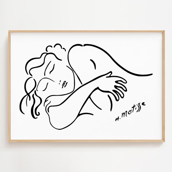 Matisse Woman Sketch Print, Minimalist Art Print