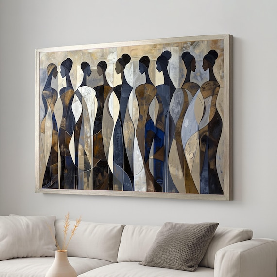 Abstract Silhouettes of African Women, Art Print