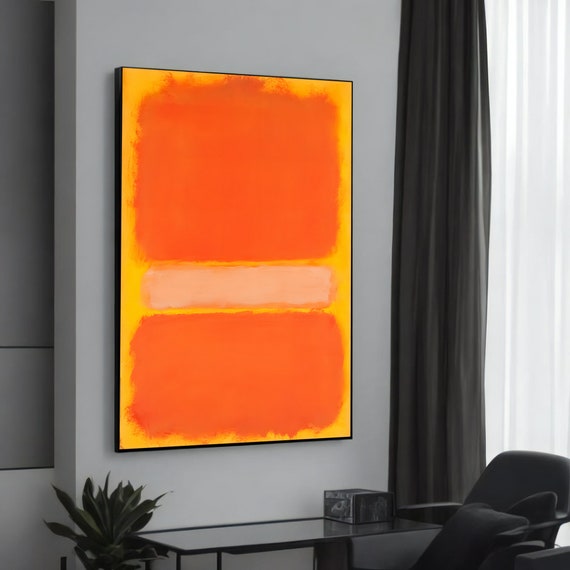 Mark Rothko Bright Orange And Yellow Abstract Canvas Painting Modern Art For Living Room Vibrant Wall Decor Gift