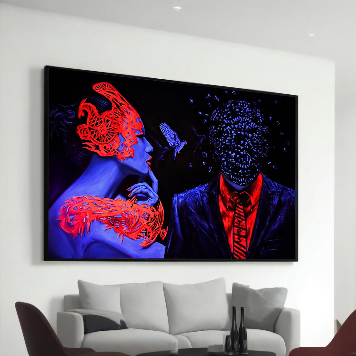 Modern Couple Wall Art Print, Office Decor