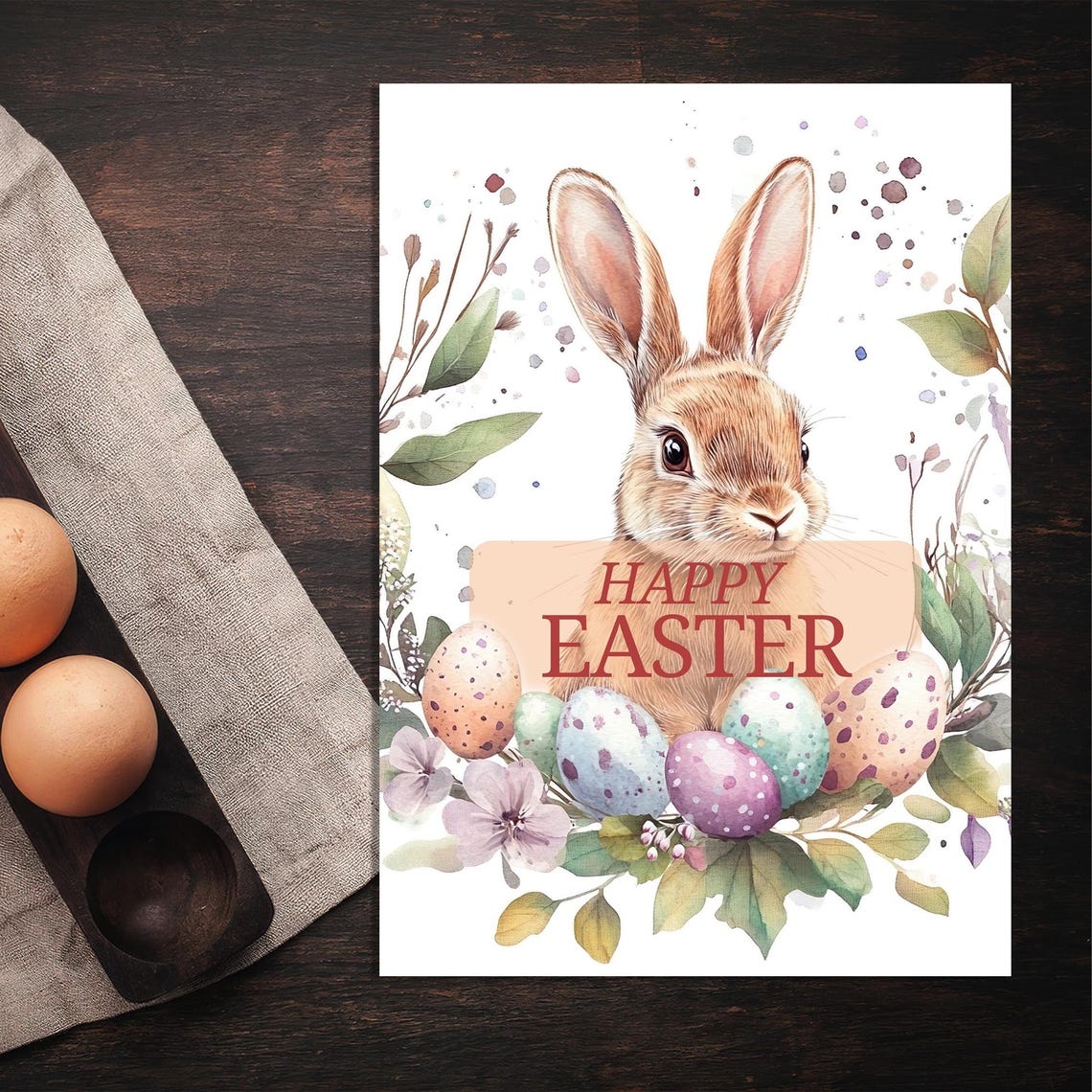 Personalized Easter Bunny Gift Card Instant Canva Template