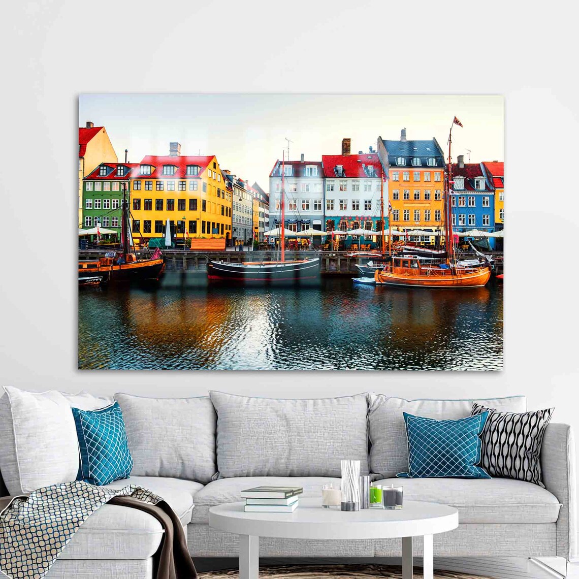 Nyhavn Copenhagen Colorful Harbor Waterfront City Poster Decor