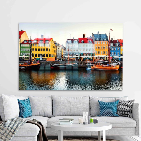 Nyhavn Copenhagen Colorful Harbor Waterfront City Poster Decor