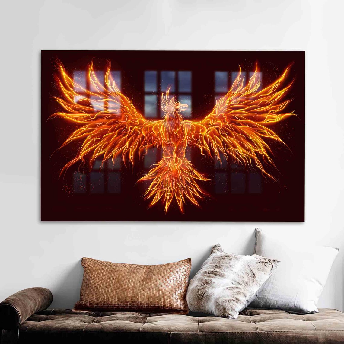 Abstract Phoenix Fire Bird Wall Art Print