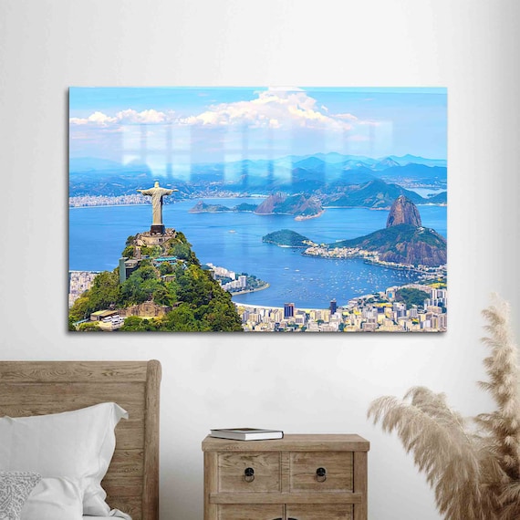 Christ the Redeemer Rio de Janeiro Panoramic Cityscape Sugarloaf Bay Poster