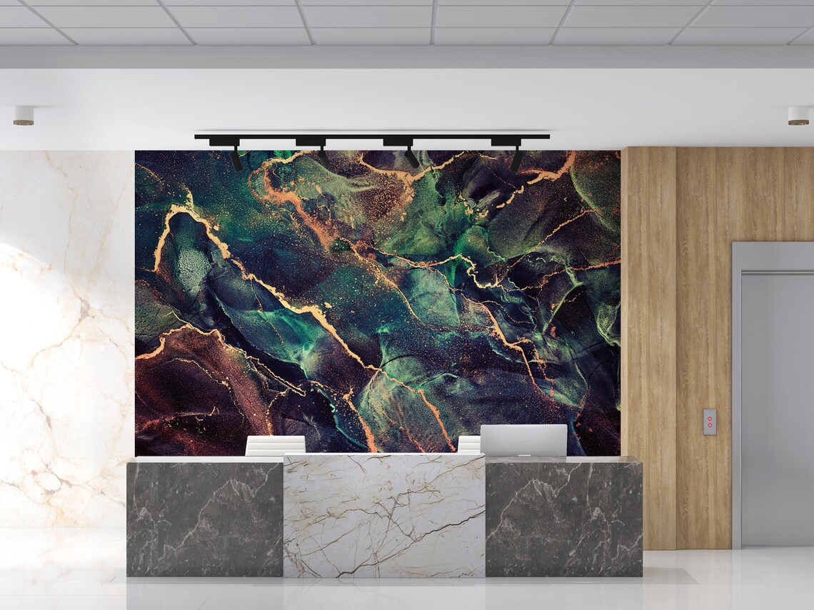 Brown And Green Marble Abstract Art Print