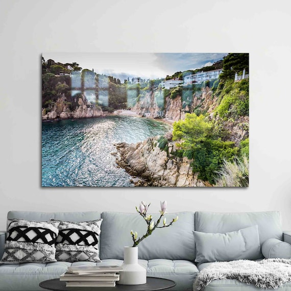 Costa Brava Spain Rocky Cove and Pine Cliffs Seascape Wall Art