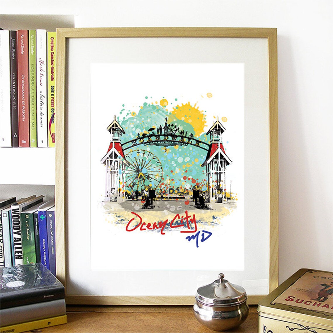 Ocean City Maryland Skyline Travel Poster - Image 2