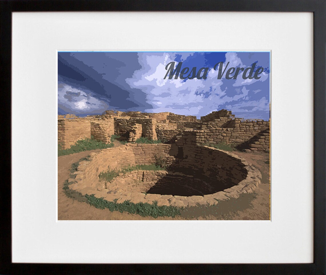 Mesa Verde Colorado Ancient Pueblo Ruins Kiva Scenic Park Poster - Image 2