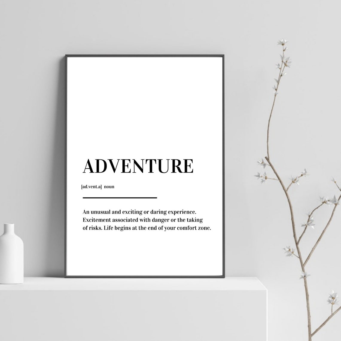 Adventure Comfort Zone Quote Dictionary Definition Minimalist Poster