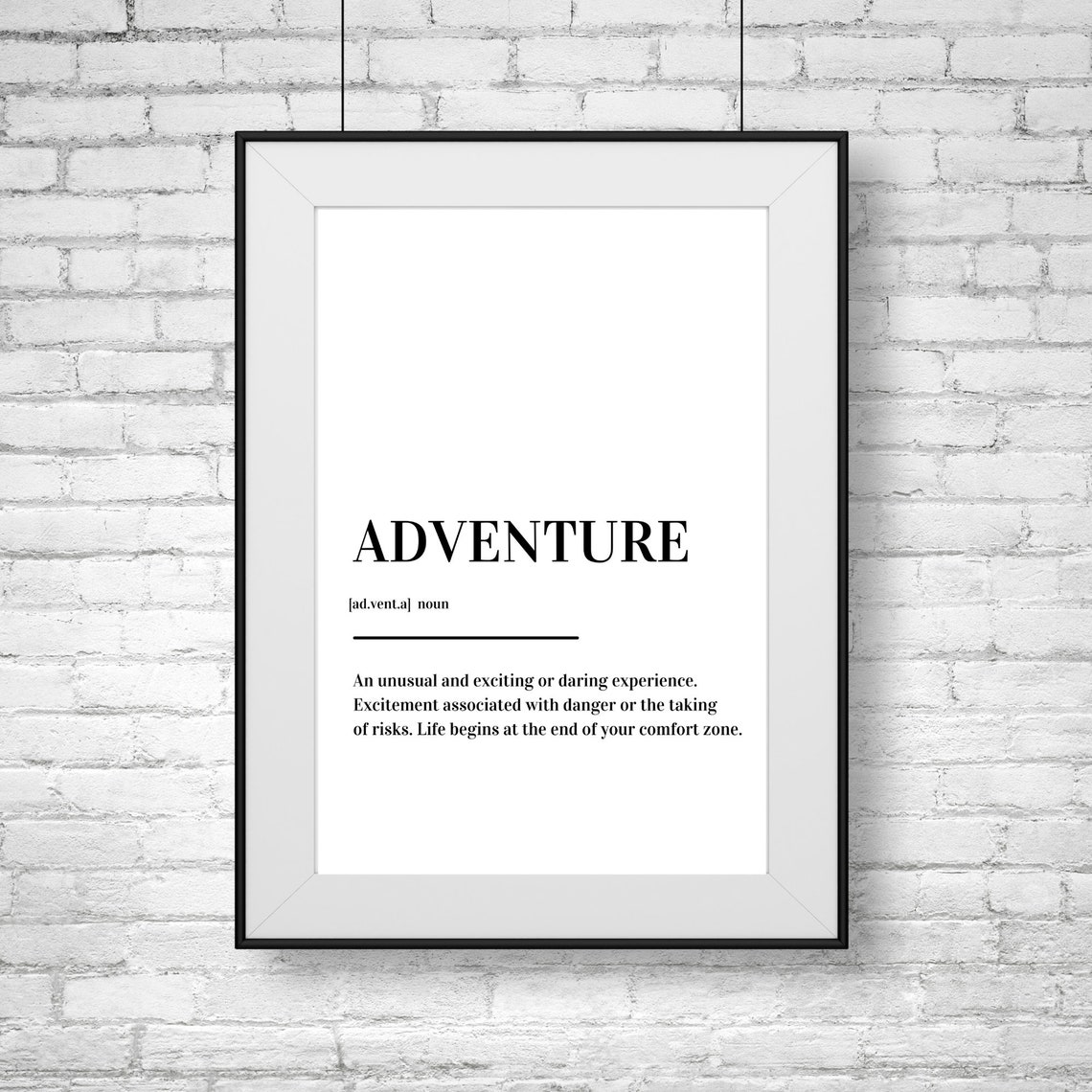 Adventure Comfort Zone Quote Dictionary Definition Minimalist Poster - Image 2