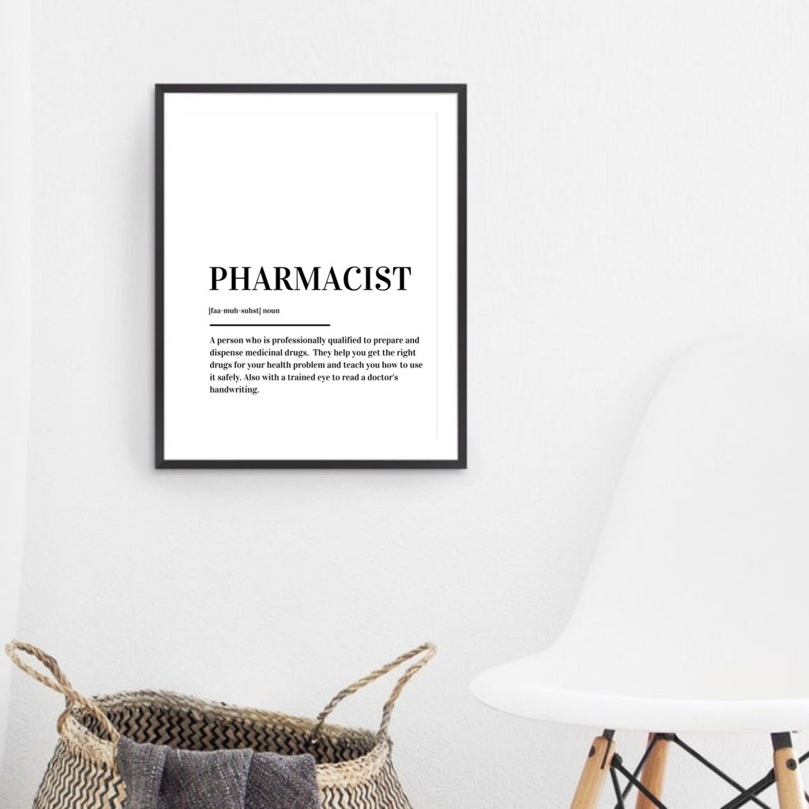Pharmacist Definition Typography Medical Gift Minimalist Poster - Image 3