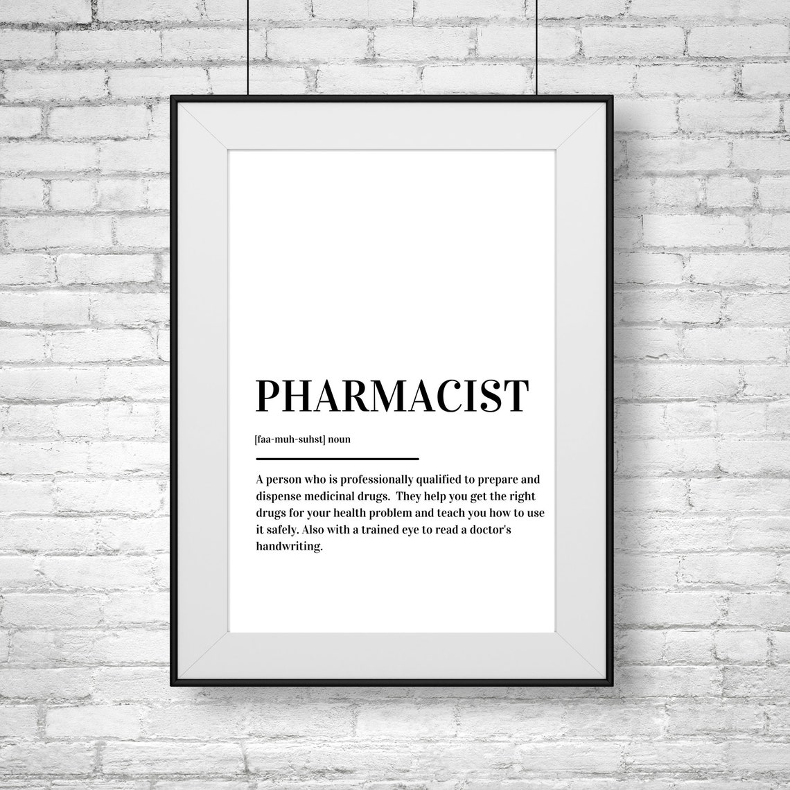Pharmacist Definition Typography Medical Gift Minimalist Poster - Image 2