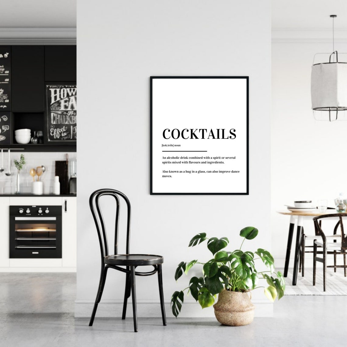 Cocktails Funny Hug in a Glass Definition Kitchen Bar Decor Poster - Image 4