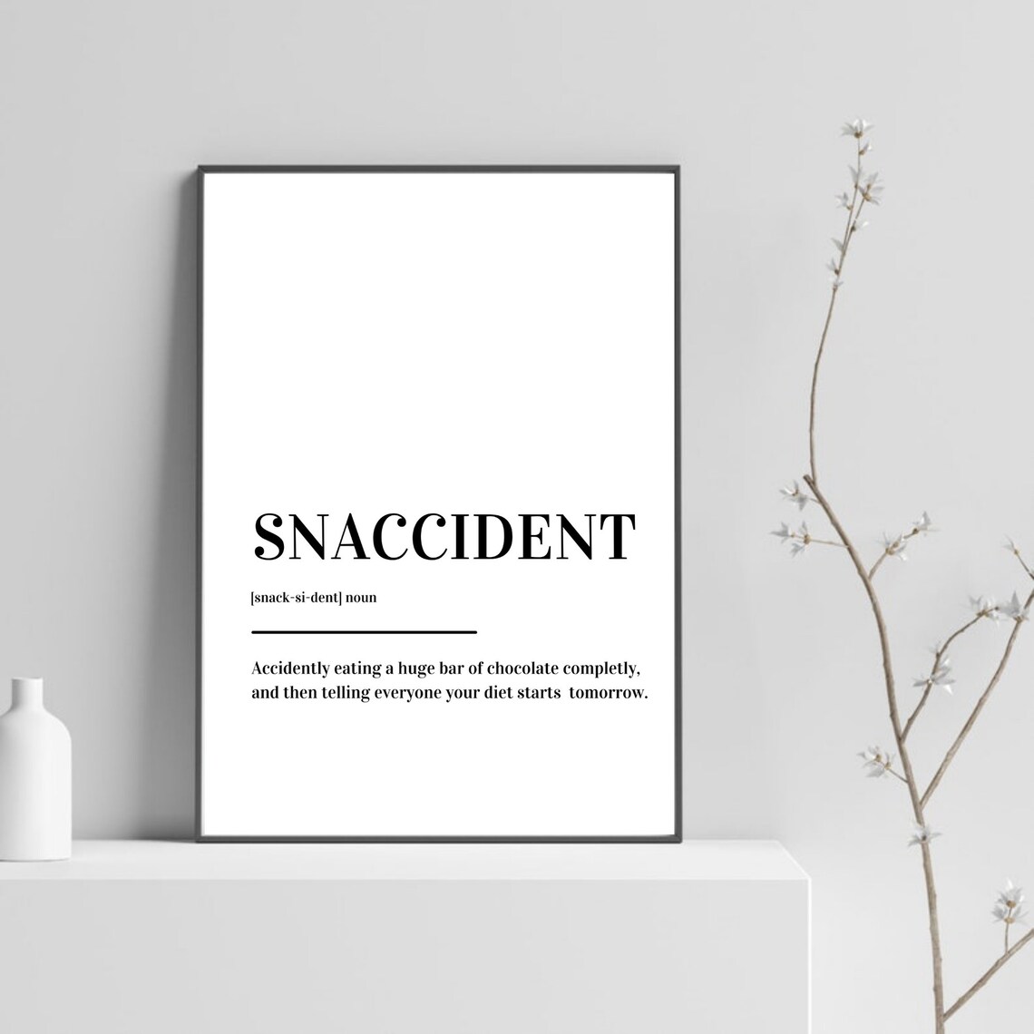 Snaccident Definition Funny Dictionary Chocolate Snack Humor Poster - Image 5