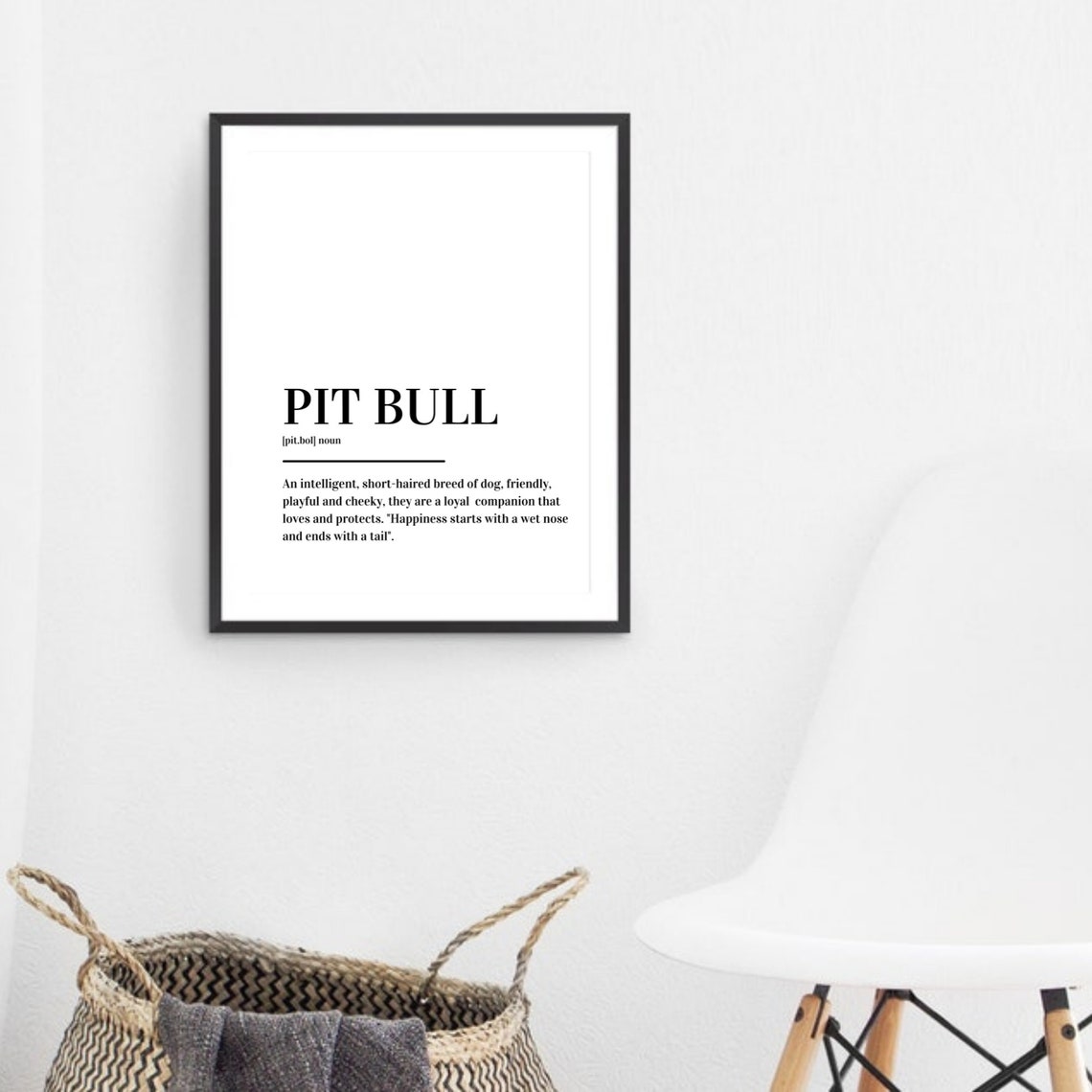 Pit Bull Intelligent Loyal Companion Dog Lover Definition Poster - Image 3