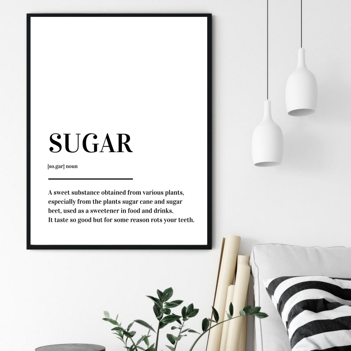 Sugar Definition Dictionary Style Typography Kitchen Quote Poster - Image 6