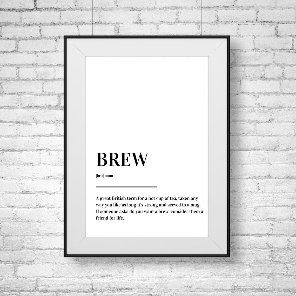 Brew Definition British Tea Cup Funny Kitchen Typography Poster - Image 2
