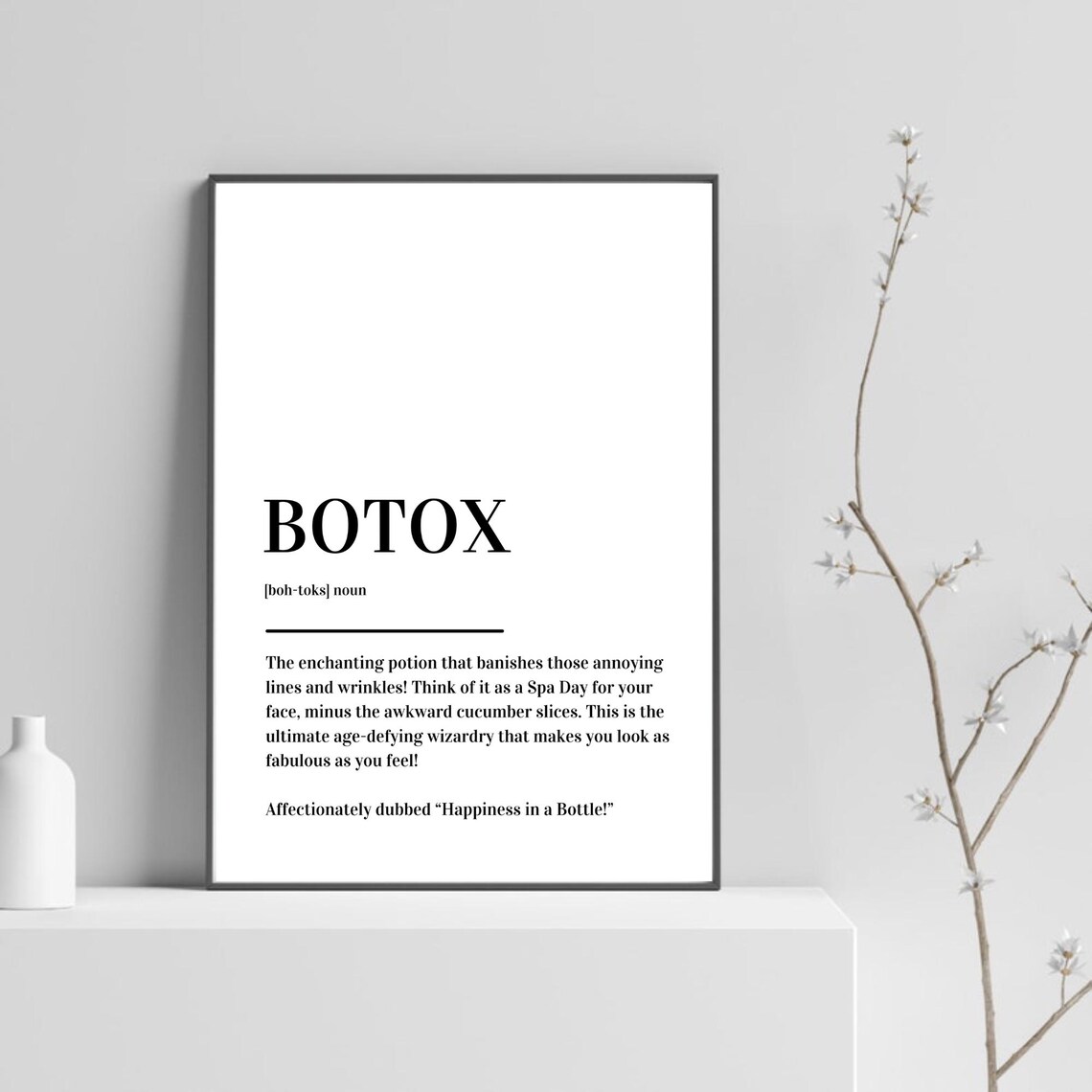 Botox Definition Typography Funny Beauty Gift Minimalist Poster