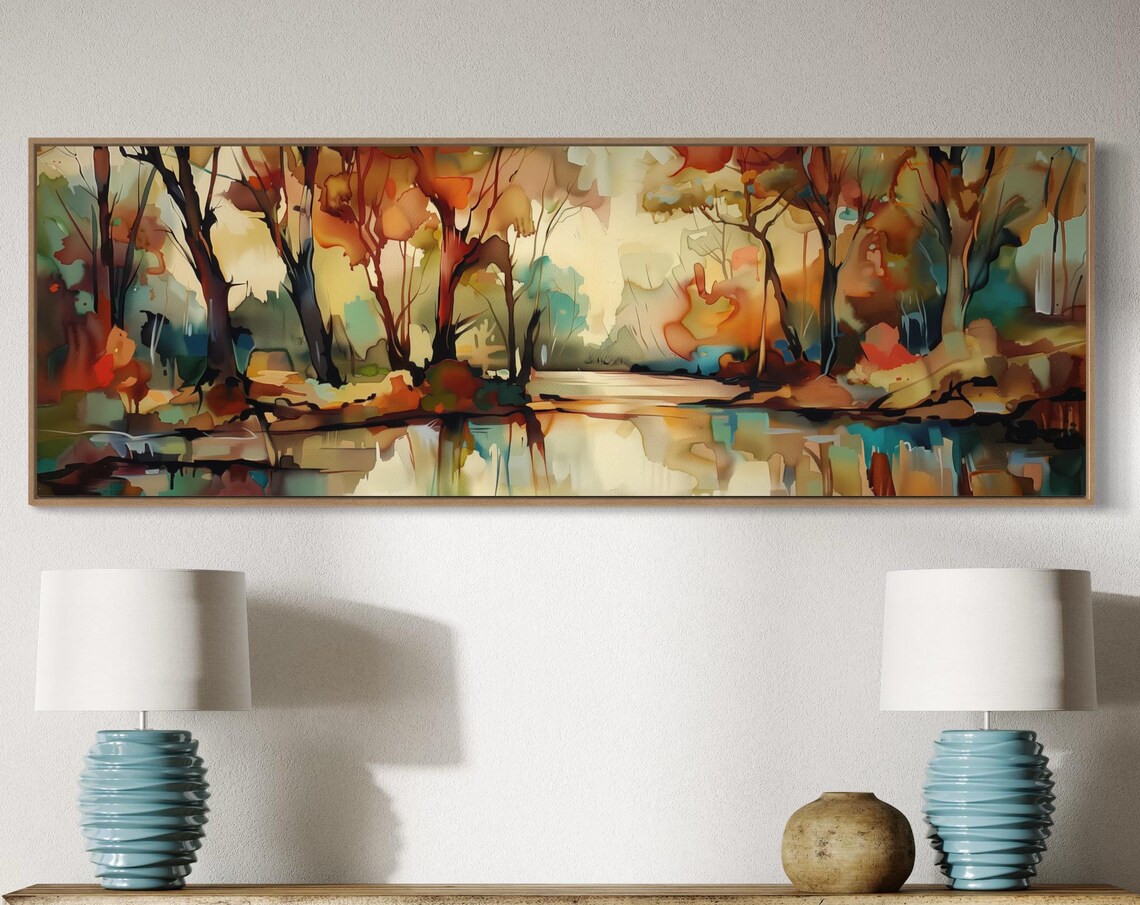 Autumn Forest Elegance Abstract Landscape Art Print