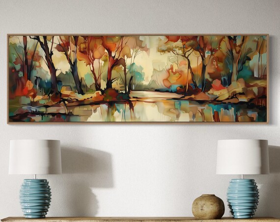 Autumn Forest Elegance Abstract Landscape Art Print