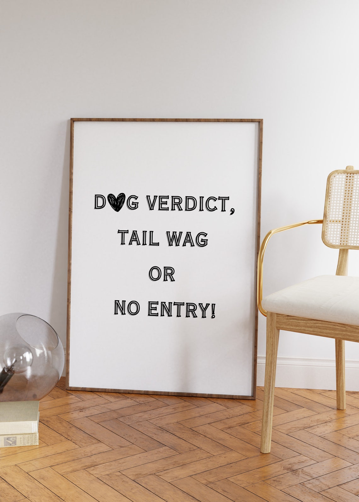 Dog Verdict Tail Wag or No Entry Black Funny Typography Poster - Image 3
