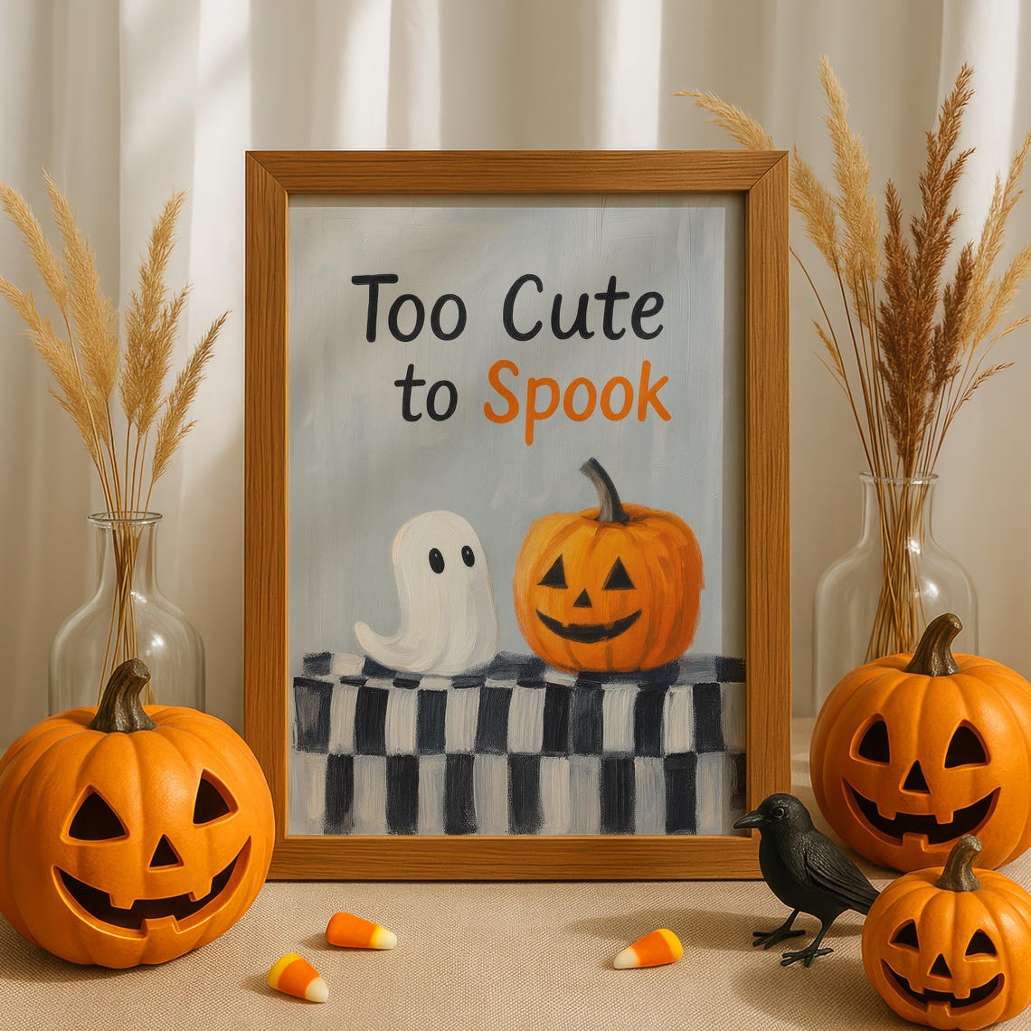 And Pumpkin Halloween Print Funny Kids Room Wall Art