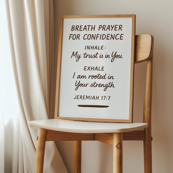 Breath Prayer For Confidence Christian Scripture Jeremiah 17 Verse Wall Art