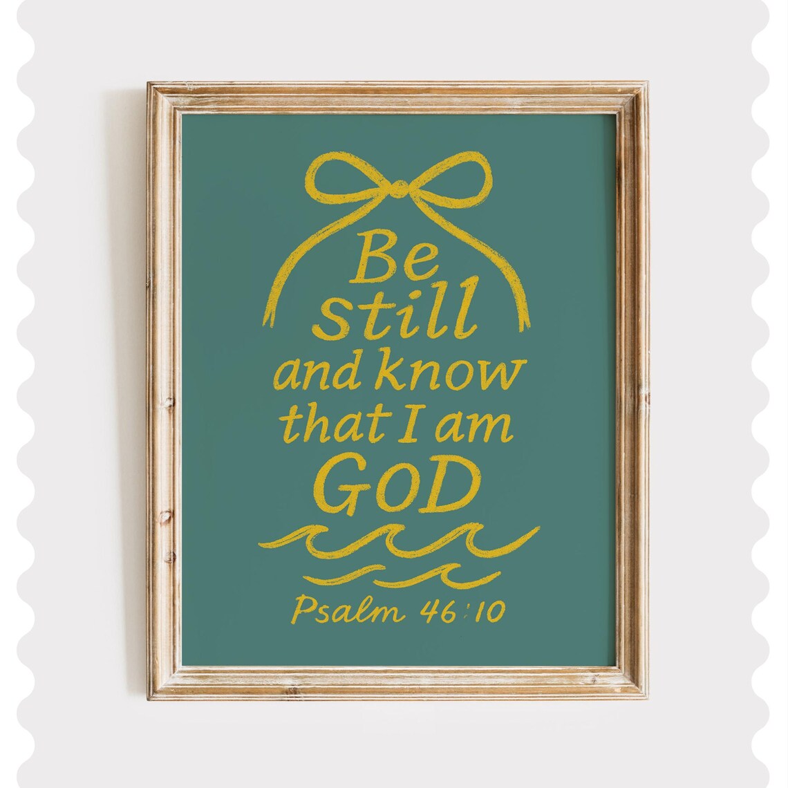 Be Still Wall Art Psalm 4610 Bible Verse Decor Christian Scripture Quote Coquette Faith Print