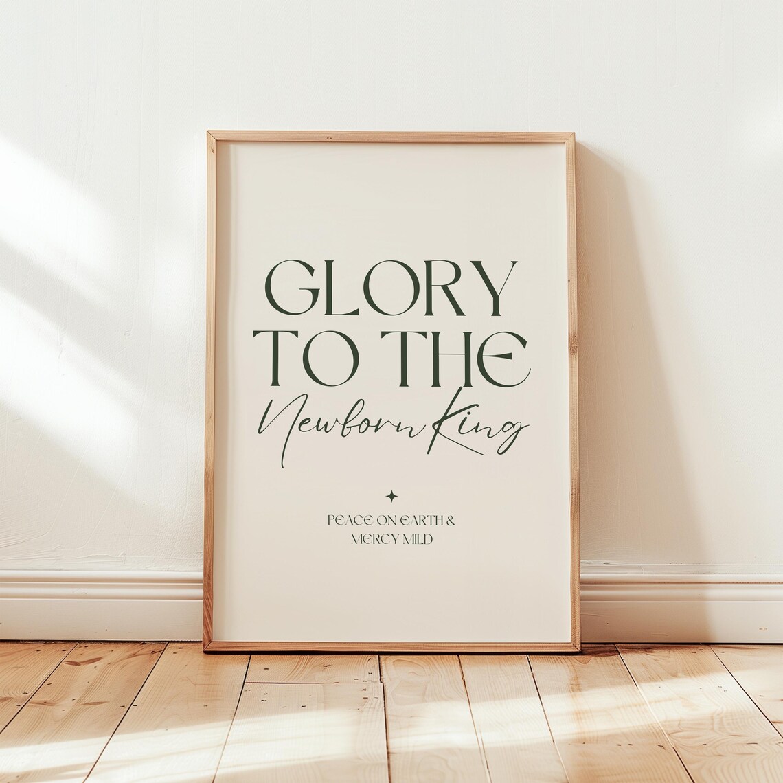 Glory To The Newborn King Christmas Carol Lyrics Elegant Holiday Art Print